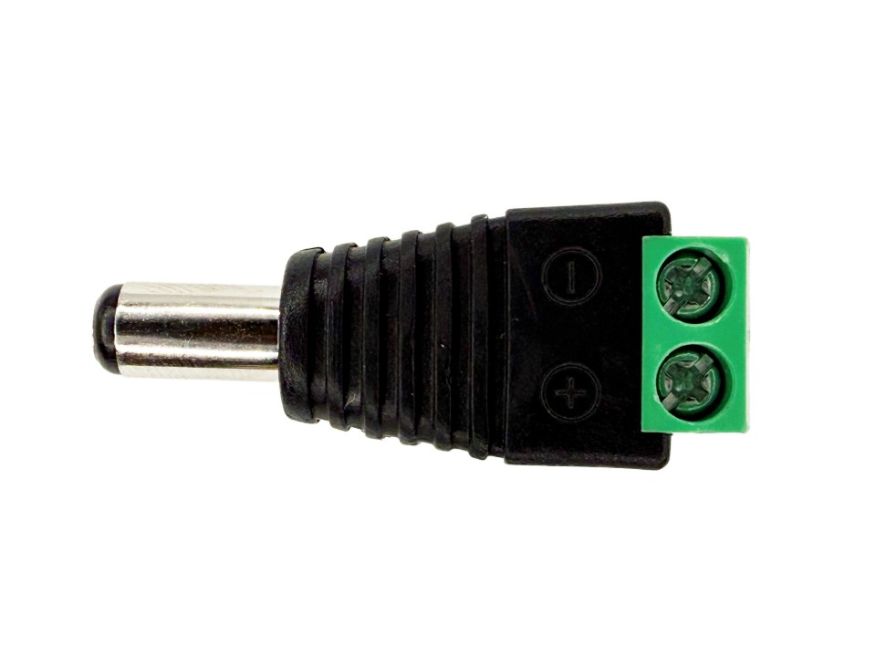 DC Barrel Plug Screw Terminals 2.1mm / Male - Image 1